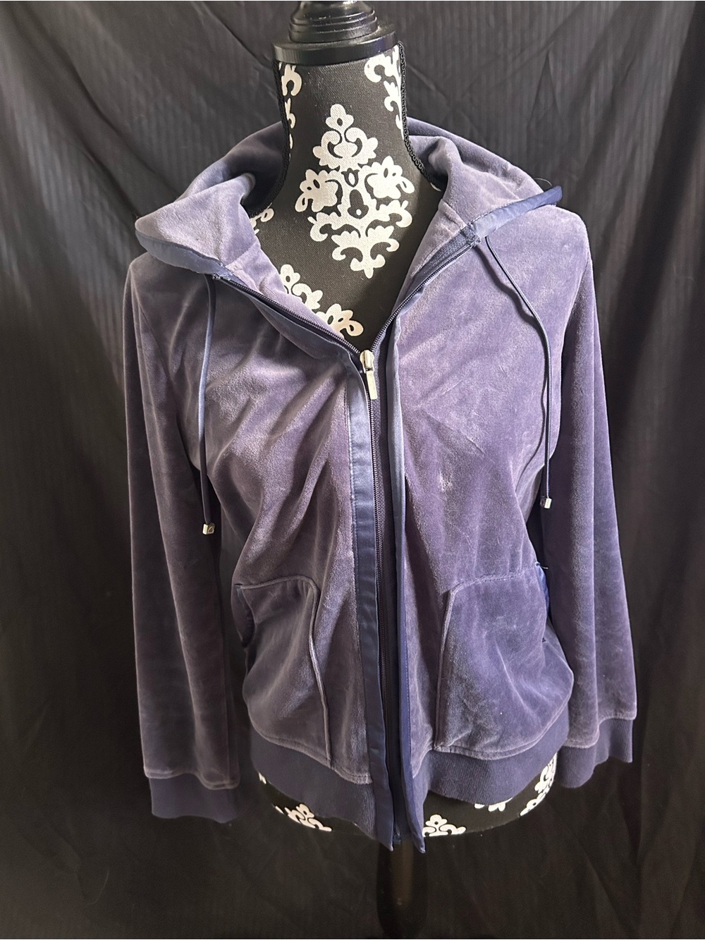 Liz Claiborne Plush Zip-Up Hoodie Jacket in Purple